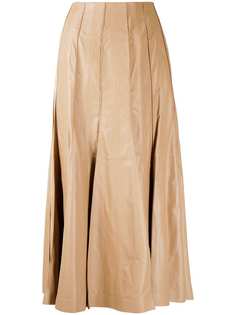 Gabriela Hearst кожаная юбка со складками
