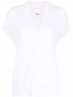Allude кашемировый топ с V-образным вырезом и короткими рукавами