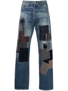 Junya Watanabe MAN широкие джинсы в технике пэчворк