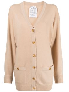 Chanel Pre-Owned кашемировый кардиган 1993-го года с пуговицами CC