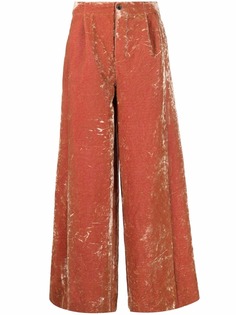 Uma Wang велюровые брюки широкого кроя