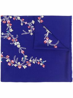 Forte Forte шерстяной шарф с цветочной вышивкой