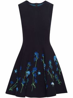 Oscar de la Renta расклешенное платье с жаккардовым цветочным узором