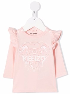 Kenzo Kids футболка с оборками и логотипом
