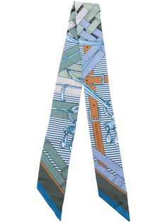 Hermès узкий платок 2010-го года с принтом