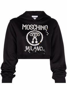 Moschino укороченное худи с логотипом