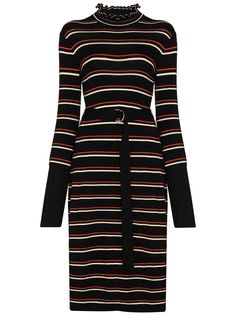 Chloé трикотажное платье миди в полоску