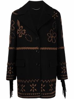 Ermanno Scervino однобортное шерстяное пальто с бахромой