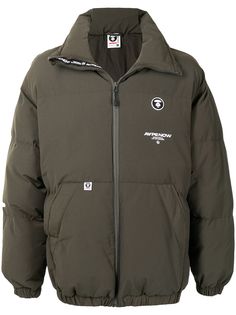 AAPE BY *A BATHING APE® пуховик с нашивкой-логотипом