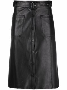 Pinko кожаная юбка с поясом