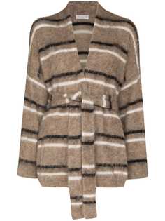 Brunello Cucinelli полосатый кардиган с поясом
