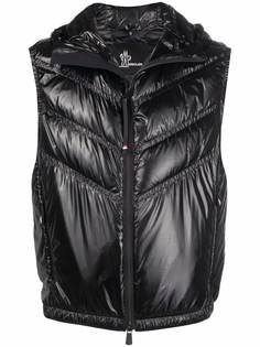 Moncler Grenoble стеганый жилет с узором шеврон