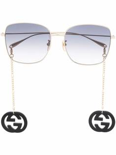 Gucci Eyewear солнцезащитные очки в массивной оправе с логотипом