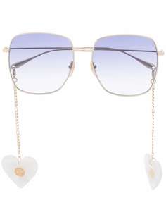 Gucci Eyewear солнцезащитные очки в квадратной оправе с подвесками