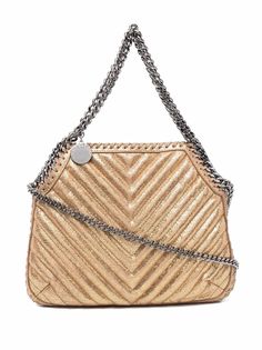 Stella McCartney мини-сумка на плечо Falabella с узором шеврон