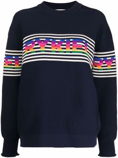 SONIA RYKIEL джемпер в полоску с логотипом