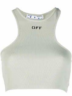 Off-White топ в рубчик с логотипом
