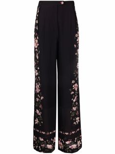 Erdem шелковые брюки с цветочным принтом