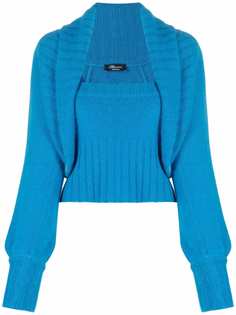 Blumarine комплект из топа и кардиган в рубчик