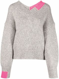 Helmut Lang colourblock V-neck jumper