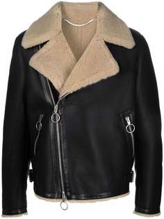 Off-White куртка с отделкой из овчины