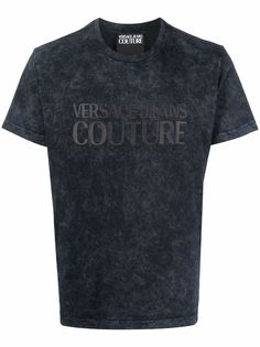 Versace Jeans Couture футболка с логотипом и выцветшим эффектом