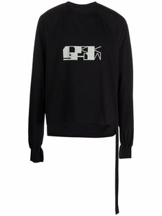 Rick Owens DRKSHDW logo-print slit-sleeve sweatshirt