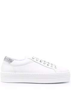 Chiara Ferragni logo-print laces leather trainers