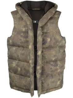 Emporio Armani camouflage hooded gilet jacket