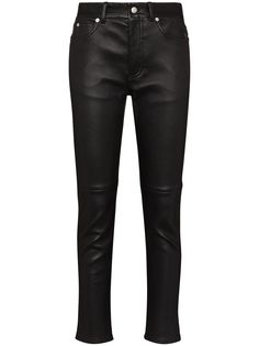 Alexander McQueen кожаные брюки с завышенной талией