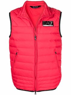 Ea7 Emporio Armani logo-patch padded gilet