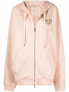 Nº21 logo-print oversized hoodie