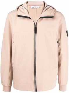 Stone Island худи на молнии с нашивкой-логотипом
