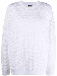 Balmain толстовка с тисненой монограммой и логотипом