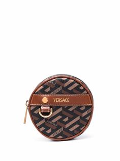 Versace круглый кошелек для монет с узором La Greca