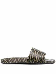 Versace шлепанцы с узором Greca
