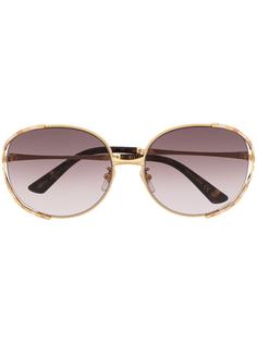 Gucci Eyewear солнцезащитные очки в массивной оправе с полосками