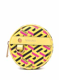 Versace круглый кошелек для монет с узором La Greca