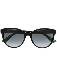 Gucci Eyewear солнцезащитные очки в круглой оправе с отделкой Web