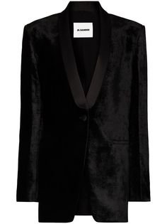 Jil Sander однобортный жакет-смокинг