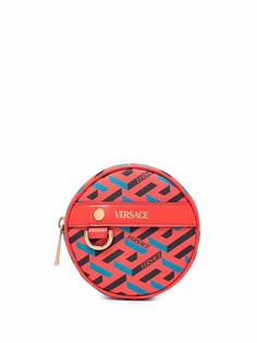 Versace круглый кошелек для монет с узором La Greca