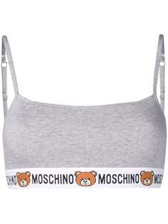 Moschino спортивный бюстгальтер с принтом медведей