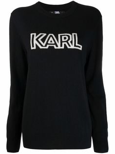 Karl Lagerfeld джемпер Karl вязки интарсия с логотипом