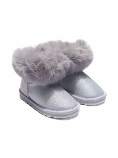 Monnalisa faux fur-trim snow boots