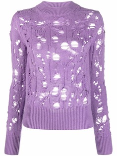 MSGM джемпер с эффектом потертости