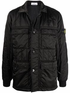 Stone Island куртка с нашивкой-логотипом