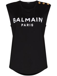 Balmain топ на пуговицах с логотипом