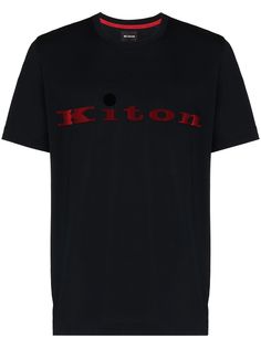 Kiton футболка с вышитым логотипом