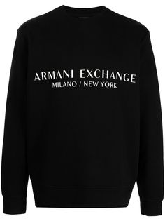 Armani Exchange толстовка с круглым вырезом и логотипом
