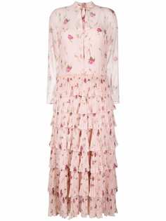 RED Valentino ярусное платье с цветочным принтом